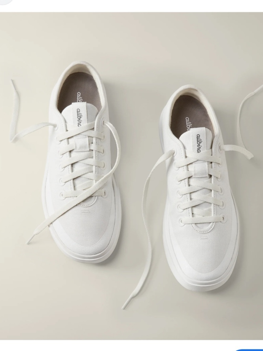 Allbirds Off-White Canvas Piper Lace-Up Sneakers size 8